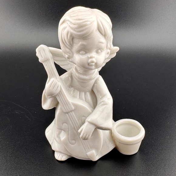 Set Of 2 Vintage Kurt S. Adler Angel Candle Holders Violin Flute - Picture 2 of 6